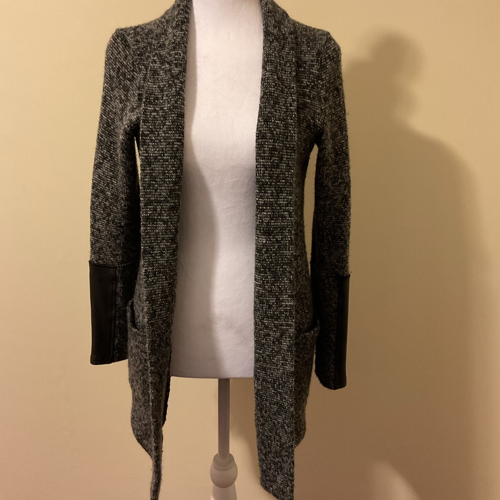 Arianne Dark Gray Long Open-Front Cardigan